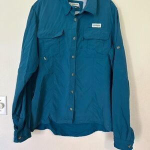 Magellan Outdoors Teal Casual Button Down
Shirt xxl